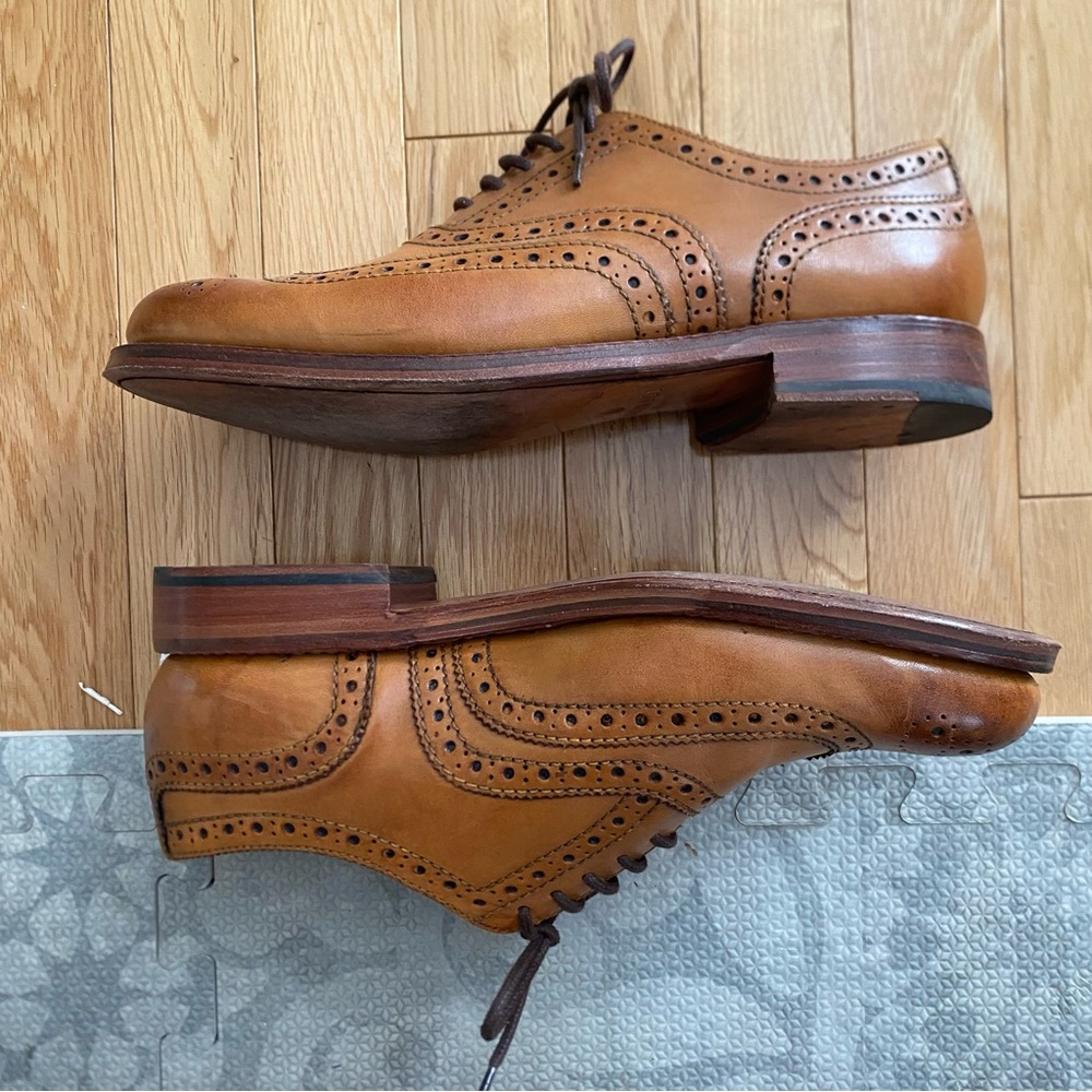 Grenson Stanley Tan Leather Brogue Shoes Men’s Size 9.5 - Picture 2 of 8